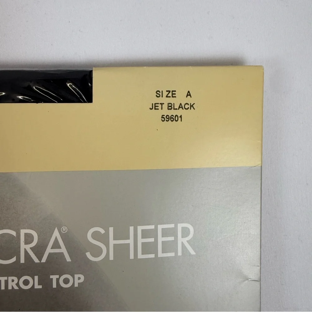 Casual Corner Hoisery Silky Lycra Sheer Control Top Size A Jet Black Vintage NEW